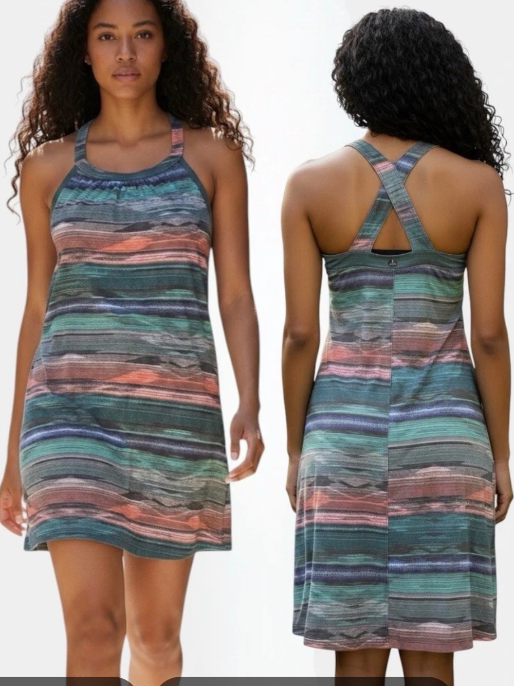 prAna Cantine Racerback Athletic Dress in Granite Bonita M